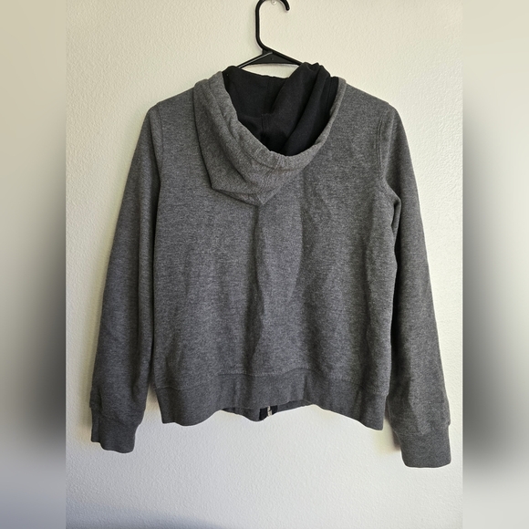 Unisex Ralph Lauren Gray Zip Up Sweater with Hood - Picture 4 of 6